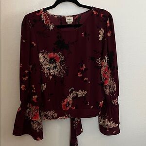 Daytrip Burgundy Floral Blouse